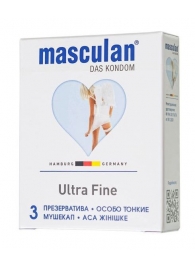 Ультратонкие презервативы Masculan Ultra Fine с обильной смазкой - 3 шт. - Masculan - купить с доставкой в Новочебоксарске