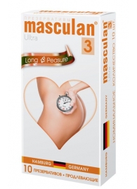 Розовые презервативы Masculan Ultra Long Pleasure с колечками, пупырышками и продлевающим эффектом - 10 шт. - Masculan - купить с доставкой в Новочебоксарске
