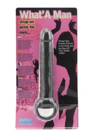 Чёрная насадка на пенис для анальной стимуляции WHATA MAN - 16 см. - Seven Creations - в Новочебоксарске купить с доставкой