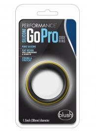 Черно-желтое силиконовое эрекционное кольцо Silicone Go Pro Cock Ring - Blush Novelties - в Новочебоксарске купить с доставкой