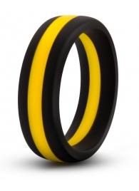 Черно-желтое силиконовое эрекционное кольцо Silicone Go Pro Cock Ring - Blush Novelties - в Новочебоксарске купить с доставкой