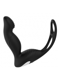Черный вибромассажер простаты P-PLEASER W ERECTION ENHANCE - Dream Toys - в Новочебоксарске купить с доставкой