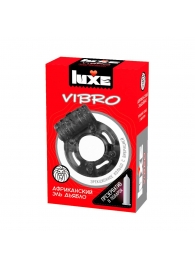 Чёрное эрекционное виброкольцо Luxe VIBRO  Африканский Эль Дьябло  + презерватив - Luxe - в Новочебоксарске купить с доставкой
