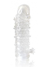 Закрытая прозрачная рельефная насадка Crystal sleeve - 13 см. - Erowoman-Eroman - в Новочебоксарске купить с доставкой