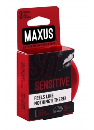 Ультратонкие презервативы в железном кейсе MAXUS Sensitive - 3 шт. - Maxus - купить с доставкой в Новочебоксарске