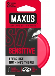 Ультратонкие презервативы в железном кейсе MAXUS Sensitive - 3 шт. - Maxus - купить с доставкой в Новочебоксарске