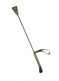 Черно-золотистый стек с хлопушкой из кожи - 62 см. - Sitabella - купить с доставкой в Новочебоксарске