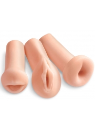 Комплект из 3 мастурбаторов All 3 Holes: вагина, анус, ротик - Pipedream - в Новочебоксарске купить с доставкой
