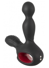 Черный вибромассажер простаты с нагревом и ротацией Prostate Plug - 14,5 см. - Orion - в Новочебоксарске купить с доставкой