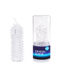 Закрытая рельефная насадка Crystal sleeve с усиками - 12 см. - Erowoman-Eroman - в Новочебоксарске купить с доставкой