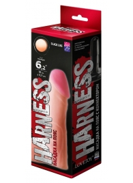 Телесная реалистичная насадка на Harness с коннектором BLACK LINE - 17 см. - LOVETOY (А-Полимер) - купить с доставкой в Новочебоксарске