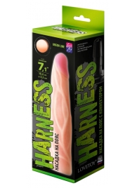 Телесная насадка с венками на Harness с коннектором GREEN LINE - 18 см. - LOVETOY (А-Полимер) - купить с доставкой в Новочебоксарске