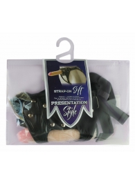 Черный пояс-трусики с двумя насадками Soft-Dolli - 16,5 и 10,5 см. - LOVETOY (А-Полимер) - купить с доставкой в Новочебоксарске