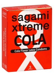 Ароматизированные презервативы Sagami Xtreme COLA - 3 шт. - Sagami - купить с доставкой в Новочебоксарске