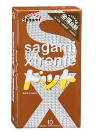 Презервативы Sagami Xtreme FEEL UP с точечной текстурой и линиями прилегания - 10 шт. - Sagami - купить с доставкой в Новочебоксарске