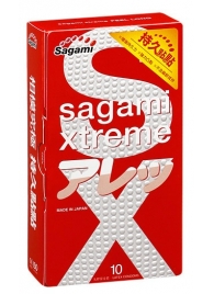 Утолщенные презервативы Sagami Xtreme Feel Long с точками - 10 шт. - Sagami - купить с доставкой в Новочебоксарске
