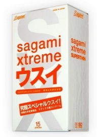 Ультратонкие презервативы Sagami Xtreme SUPERTHIN - 15 шт. - Sagami - купить с доставкой в Новочебоксарске