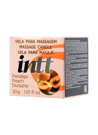 Массажная свеча для поцелуев Peach с ароматом персика - 30 гр. - INTT - купить с доставкой в Новочебоксарске
