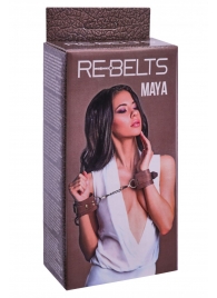 Коричневые кожаные наручники Maya - Rebelts - купить с доставкой в Новочебоксарске