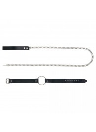 Черный поводок и чокер с кольцом Rada - Rebelts - купить с доставкой в Новочебоксарске