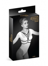 Черная упряжь на грудь Laura - Bijoux Pour Toi - купить с доставкой в Новочебоксарске
