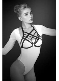 Черная упряжь на грудь Clara - Bijoux Pour Toi - купить с доставкой в Новочебоксарске