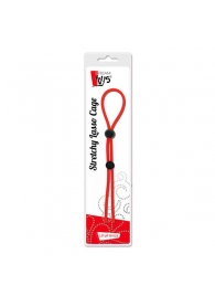 Красное лассо на пенис с двумя бусинами STRETCHY LASSO CAGE - Dream Toys - в Новочебоксарске купить с доставкой
