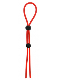 Красное лассо на пенис с двумя бусинами STRETCHY LASSO CAGE - Dream Toys - в Новочебоксарске купить с доставкой
