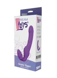 Фиолетовый безремневой вибрострапон DOUBLE DIPPER - Dream Toys - купить с доставкой в Новочебоксарске