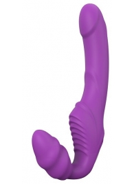 Фиолетовый безремневой вибрострапон DOUBLE DIPPER - Dream Toys - купить с доставкой в Новочебоксарске