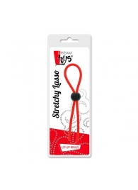 Красное эрекционное лассо с одной бусиной-утяжкой STRETCHY THIN LASSO - Dream Toys - в Новочебоксарске купить с доставкой