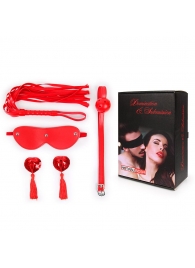 Пикантный набор БДСМ из 4 предметов в красном цвете - Notabu - купить с доставкой в Новочебоксарске