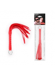 Красная плеть с рукоятью в оплетке - 28 см. - Notabu - купить с доставкой в Новочебоксарске