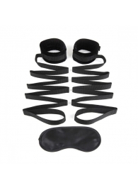 Чёрные манжеты для фиксации на кровати Bondage Bed Strap - Lux Fetish - купить с доставкой в Новочебоксарске