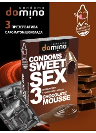 Презервативы для орального секса DOMINO Sweet Sex с ароматом шоколадного мусса - 3 шт. - Domino - купить с доставкой в Новочебоксарске