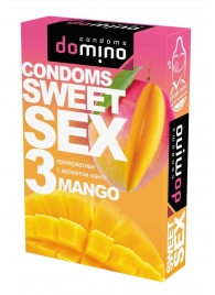 Презервативы для орального секса DOMINO Sweet Sex с ароматом манго - 3 шт. - Domino - купить с доставкой в Новочебоксарске