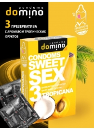 Презервативы для орального секса DOMINO Sweet Sex с ароматом тропических фруктов - 3 шт. - Domino - купить с доставкой в Новочебоксарске