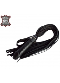 Черная плеть  Ковбой  с ручкой-фаллосом - 55 см. - Sitabella - купить с доставкой в Новочебоксарске