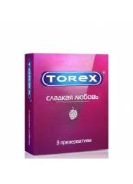 Презервативы Torex  Сладкая любовь  с ароматом клубники - 3 шт. - Torex - купить с доставкой в Новочебоксарске