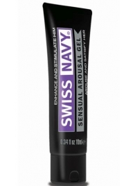 Возбуждающий гель-лубрикант на водной основе Sensual Arousal Lubricant - 10 мл. - Swiss navy - купить с доставкой в Новочебоксарске