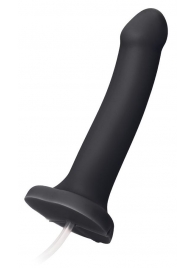 Черный фаллос с имитацией эякуляции Silicon Cum Dildo L - 19,6 см. - Strap-on-me - купить с доставкой в Новочебоксарске