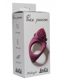 Бордовое эрекционное виброкольцо Pure Passion Midnight - Lola Games - в Новочебоксарске купить с доставкой