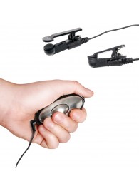 Черные электрические зажимы для сосков Shock Therapy Nipple Clamps - Pipedream - купить с доставкой в Новочебоксарске