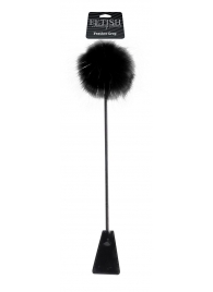 Черный стек Feather Crop с пуховкой на конце - 53,3 см. - Pipedream - купить с доставкой в Новочебоксарске
