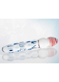 Стеклянный двусторонний фаллоимитатор с шишечками - 19 см. - Sexus