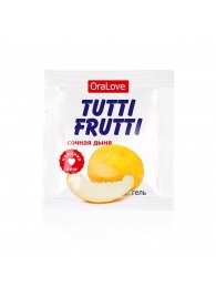 Пробник гель-смазки Tutti-frutti со вкусом сочной дыни - 4 гр. - Биоритм - купить с доставкой в Новочебоксарске