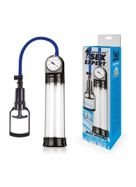 Прозрачная вакуумная помпа Sex Expert с манометром - Sex Expert - в Новочебоксарске купить с доставкой