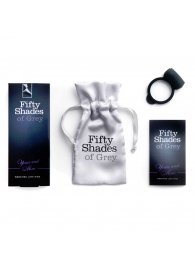Темно-серое эрекционное кольцо Vibrating Love Ring с вибрацией - Fifty Shades of Grey - в Новочебоксарске купить с доставкой