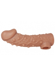 Насадка на фаллос с отверстием для мошонки EXTREME SLEEVE - 17,6 см. - KOKOS - в Новочебоксарске купить с доставкой