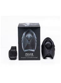 Темно-серый инновационный мужской осциллятор PULSE SOLO LUX с пультом ДУ - Hot Octopuss - в Новочебоксарске купить с доставкой